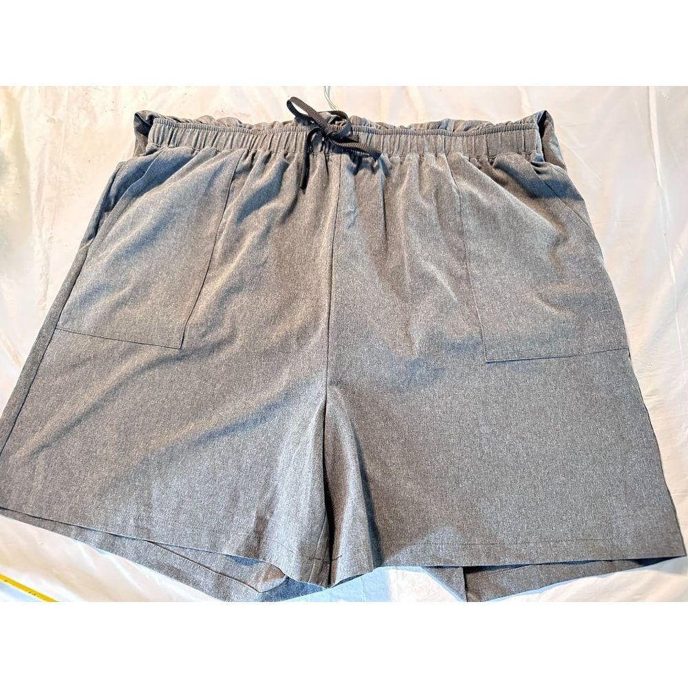 Romper Womens Gray Sleeveless Elastic Waist Tie Snap Top Pockets One Piece Large - Picture 6 of 8